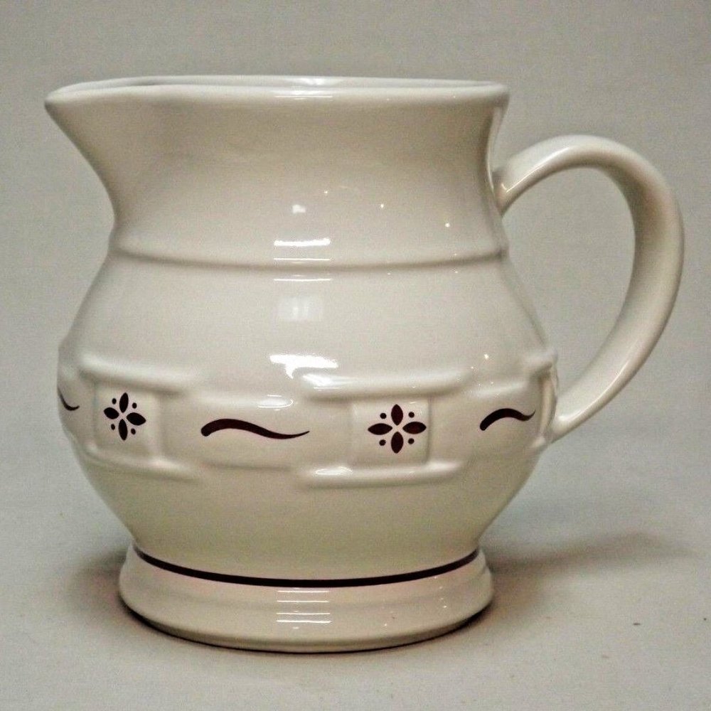 Longaberger Pottery Woven Traditions Traditional Red 1 Quart Juice Pitcher USA